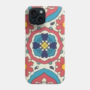 Mexican flower classic style talavera tile baldosa Phone Case