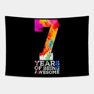 Kids 7 Years Of Being Awesome 7Th Birthday Tapestry