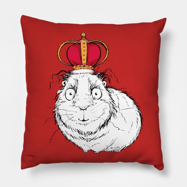 Regal Little Guinea Pig with a Fancy Little Crown Pillow by obillwon