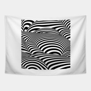 2D look Strips Art black and white Tapestry