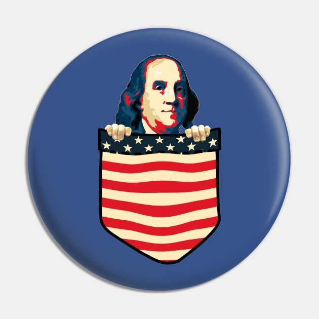 Benjamin Franklin Chest Pocket Pin by Nerd_art