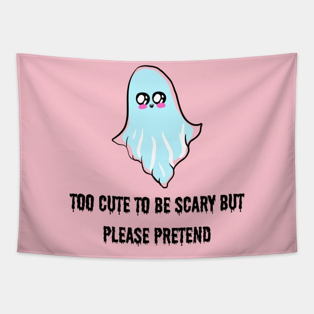 Too Cute to be Scary Halloween Ghost Tapestry by SalxSal