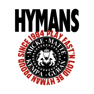 Hymans Play Fast'n Loud Be Hyman Proud 1984 black and red print T-Shirt