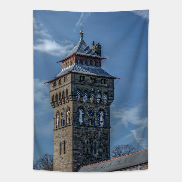 Cardiff Clocked Tapestry by Enzwell