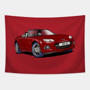 Mazda MX-5 in dark red Tapestry