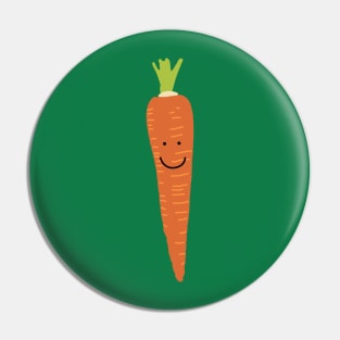 Happy Carrot Smiley Face Pin