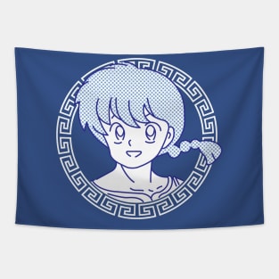 Ranma Saotome White Circle Tapestry