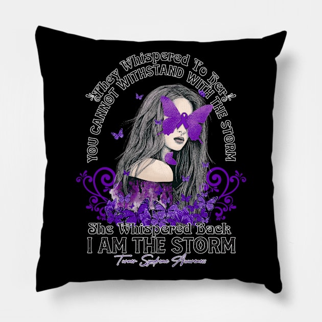 Turner Syndrome awareness Beautiful Girl  Butterfly They whispered to her you can not withstand the storm she whispered back I am the storm Support Gift Pillow by vamstudio
