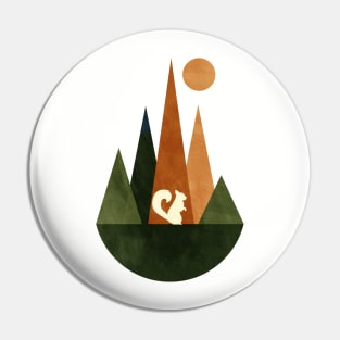 Squirrel and mountains Pin