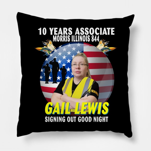 Signing Out Good Night Gail Lewis American Hero Pillow by Spit in my face PODCAST