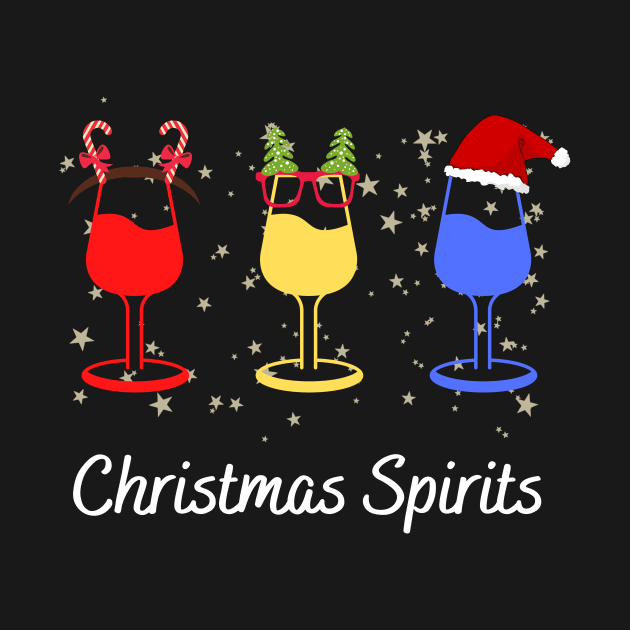 Funny Christmas Spirits Glasses Of Wine by khalid12