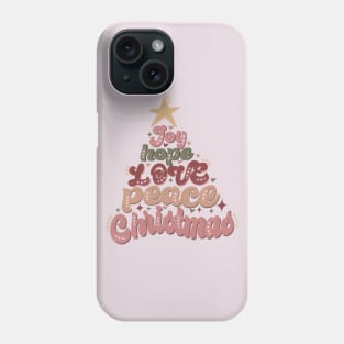 Christmas Word Art Joy Hope Love Phone Case