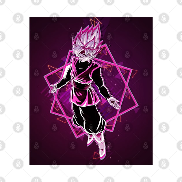 Dragon Ball Super : Black Goku "SuperSaiyan" 80's retro rose classic style poster - awsome gift for Dragon Ball lover & fans by EhsanStore