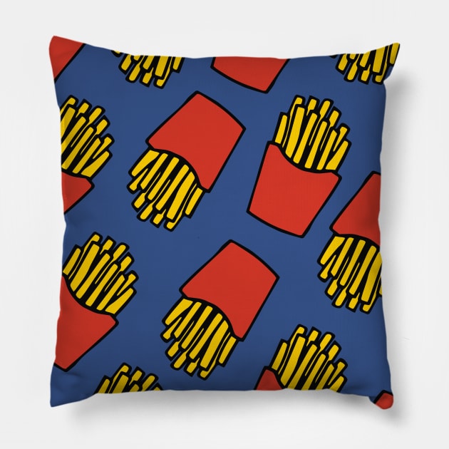 French Fries Pattern Pillow by Unique Treats Designs