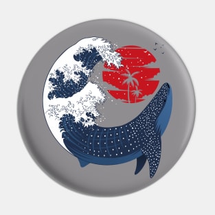 Great Japanese Wave Whale Shark Pin