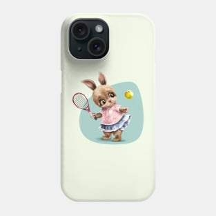 Cute little bunny. Tennis player Phone Case