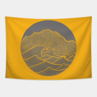 Mountain and Wave Tapestry