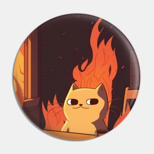 this is fine cat parody no text Pin