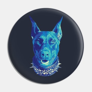 Doberman Cool Blue Tritone Pin