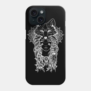 fox girl white design Phone Case