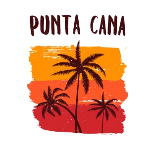 Punta Cana Retro Vacation Souvenir Palm Trees T-Shirt