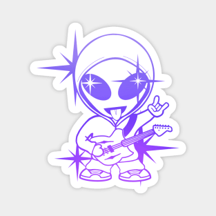 Rockstar Space Alien Guitarist - Purple Version Magnet