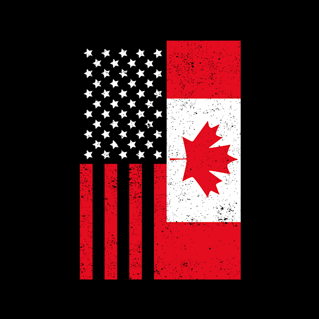 Maple Leaf USA Canadian Flag American Friendship Canada by shirtsyoulike