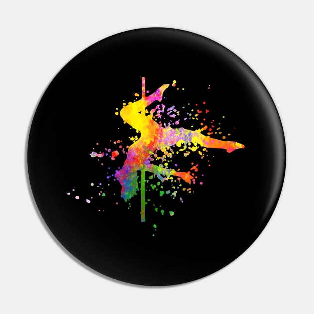 Pole Dance Fitness Color Splash Pole Dance Pin by WoollyWonder