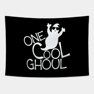 One Cool Ghoul Ghost Boo Cute Funny Halloween Art Graphic Tapestry