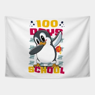 100 Days of school featuring a Dabbing Penguin #4 Tapestry