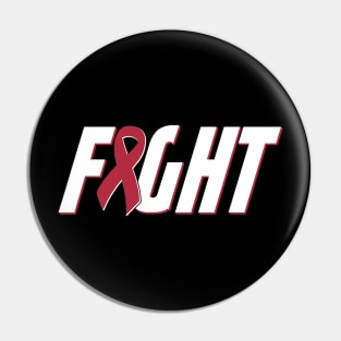 Fight Multiple Myeloma Cancer   Burgundy Awareness Ribbon Pin