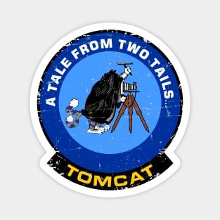 F-14 Tomcat - A Tale From Two Tails... - Blue Grunge Style Magnet