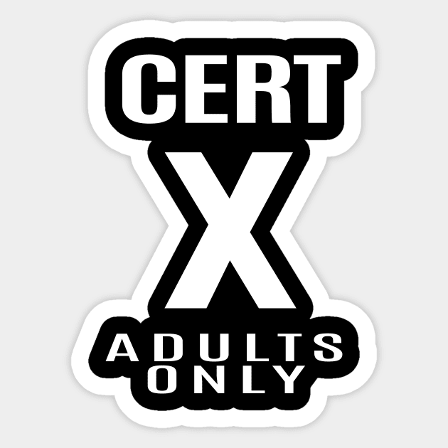 Vintage Movie Age Rating - X for restricted - Horror Movies - Sticker