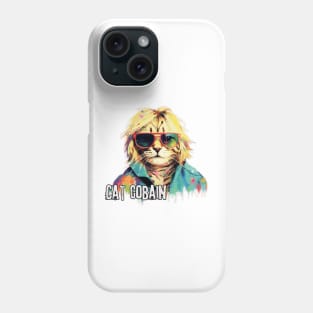 Cat Cobain for cat and grunge lovers Phone Case