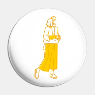 walking girl Pin