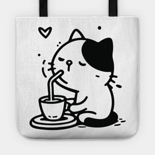 Drinking cat Tote