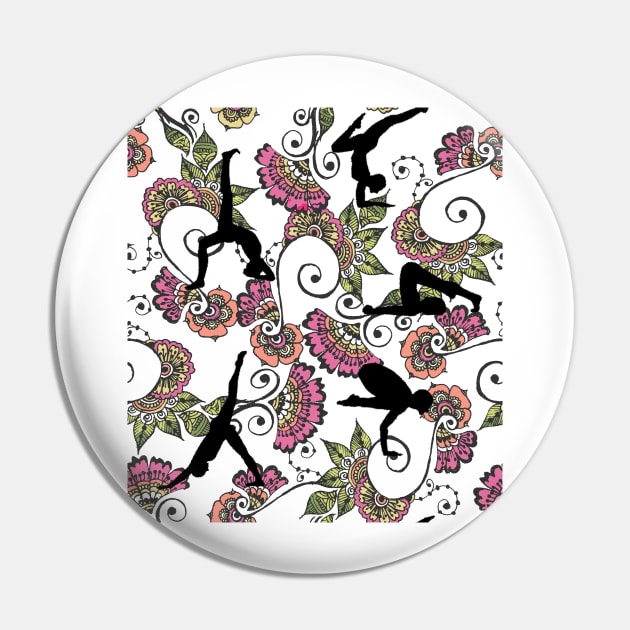 Pattern Ornamental Yoga Pin by swarna artz