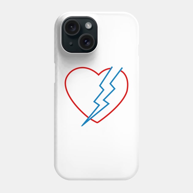 Love and Thunder Heart with Lightning Thunder Phone Case by labstud