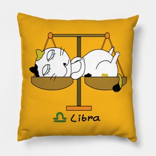 Libra zodiac funny cat Pillow