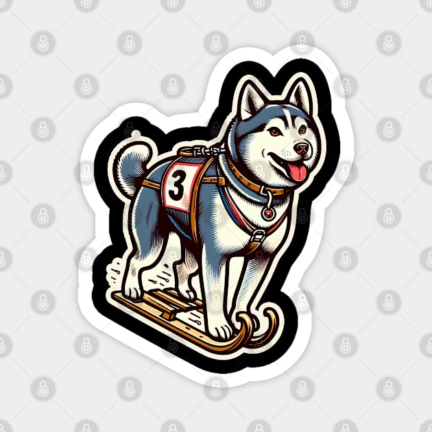 Husky Sledge Magnet by k9-tee