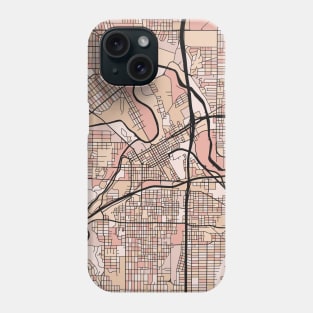 Fort Worth Map Pattern in Soft Pink Pastels Phone Case