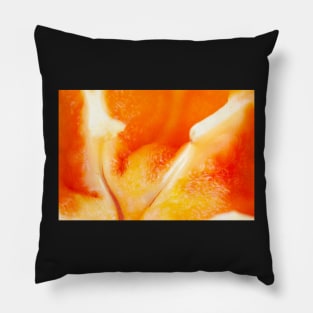 Orange Bell Pepper Macro Pillow