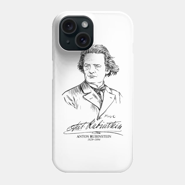 Anton Rubinstein,Russian pianist Phone Case by StabbedHeart