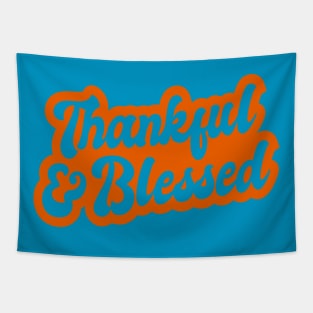 Thankful Blessed Lettering Thanksgiving Tapestry