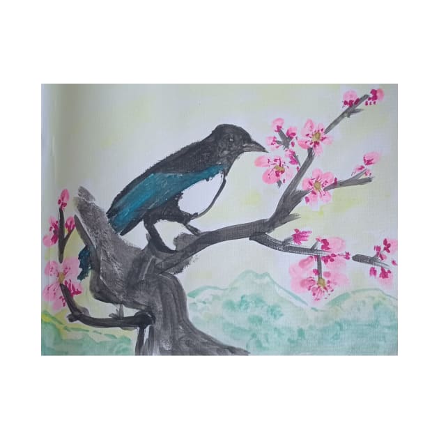 Magpie in the Spring by Spiritjay