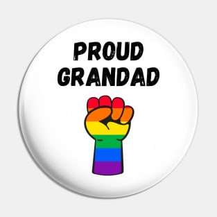 Proud Grandad Rainbow Pride T Shirt Design Pin