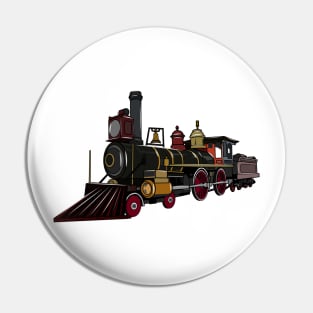 Steam locomotive cartoon illustration Pin