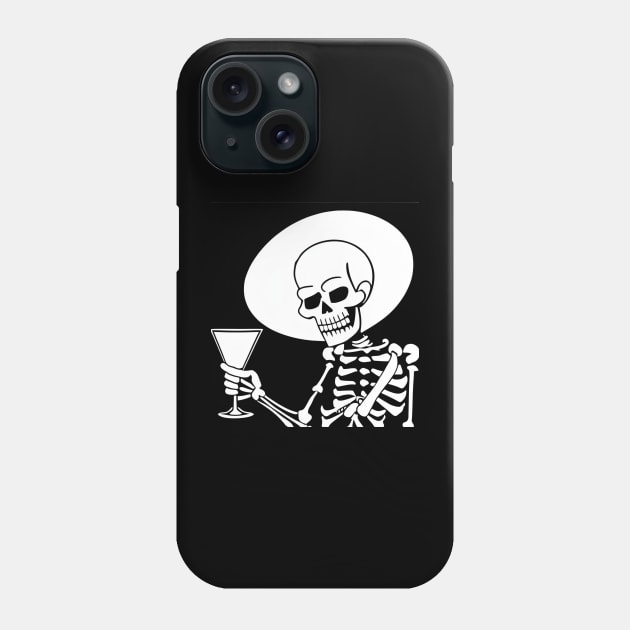 Skeleton with martini cheers cocktail Phone Case by Flawless Designs