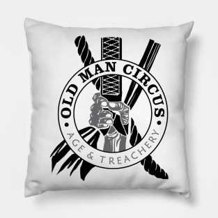 Old Man Circus (black) Pillow