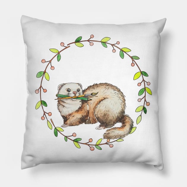 ferret-artist Pillow by LsK House